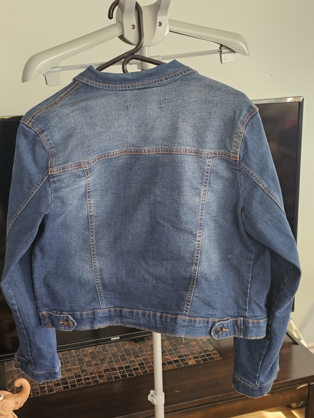 ❗️ Women’s Blue MOTO Denim Jacket - Classic Trucker DISTRESED Style ❗️ - Picture 9 of 13